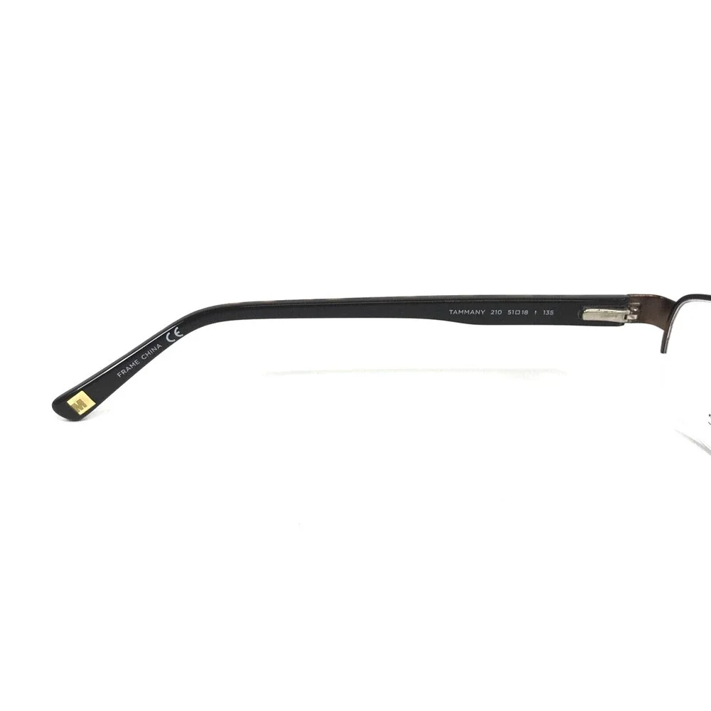 Marchon NYC Eyeglasses Frame TAMMANY 210 Satin Brown Tortoise Half Rim 51-18-135